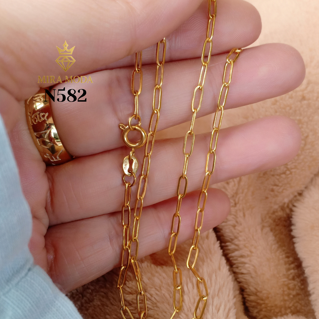 N582 Heart Pendant Necklace Gold Plated for Women Paperclip Chain Hypoallergenic Tarnish Resistant | MIRA MODA
