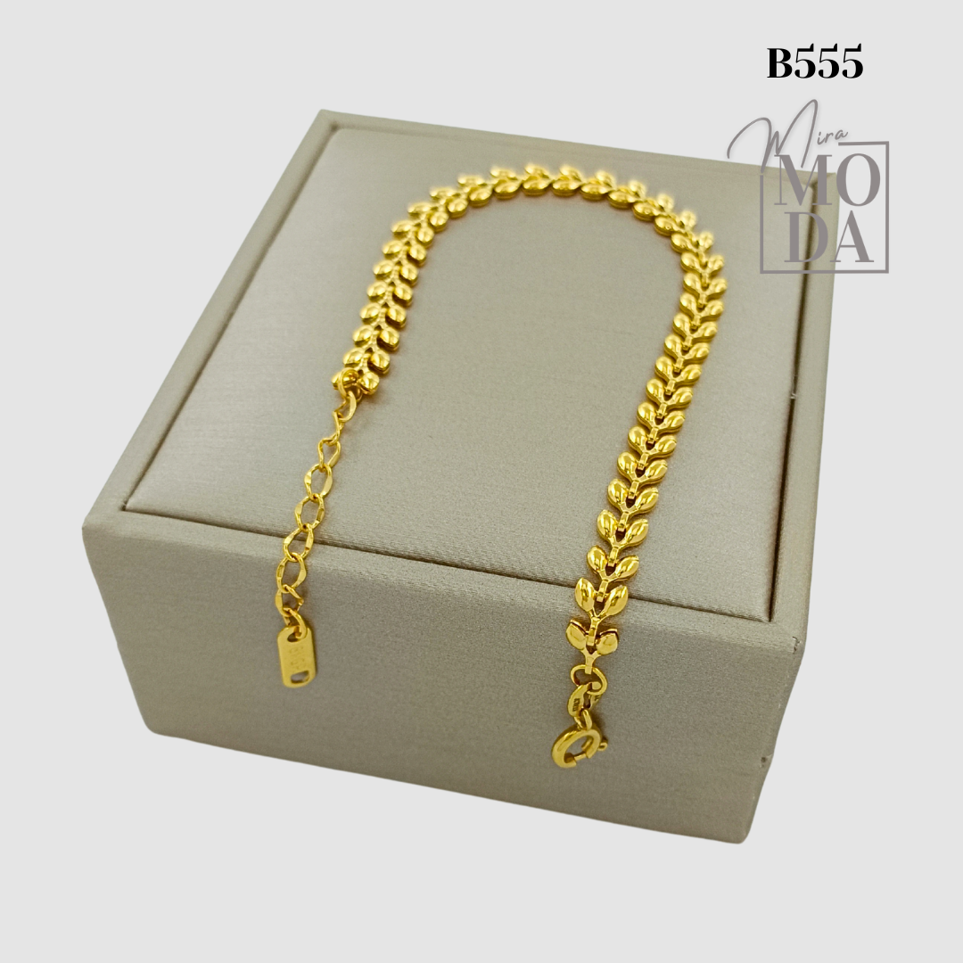 Prosperity Leaf Motif Palay Bracelet-B555