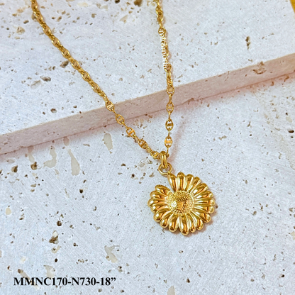 N730 Sunflower Pendant Necklace