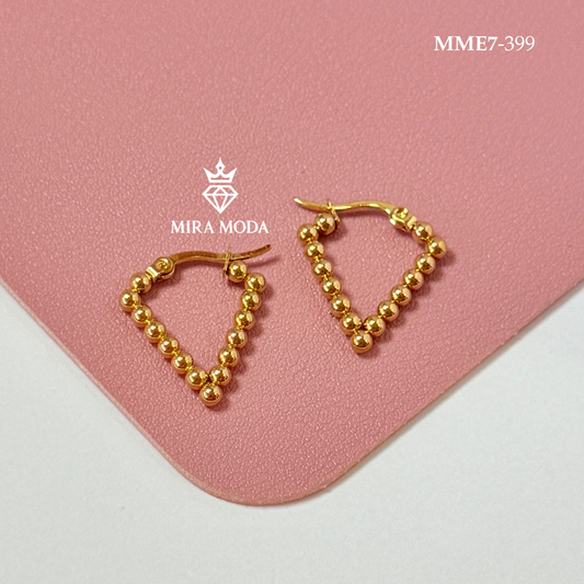 399-Bubble Triangle Hoop Earrings