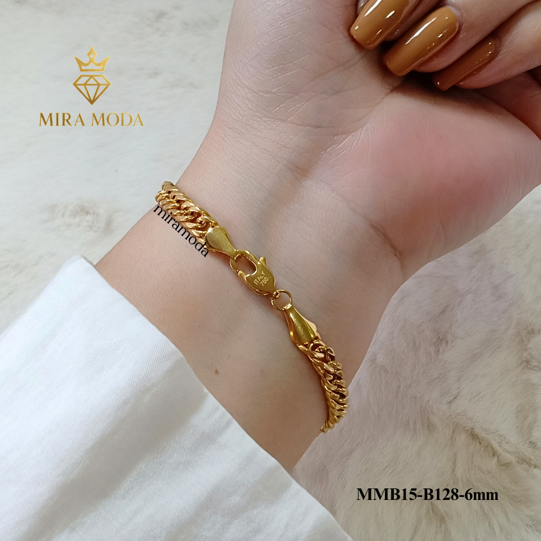 B634 Japan Style Clip Lock Link Chain Italy Gold Plated Bracelet