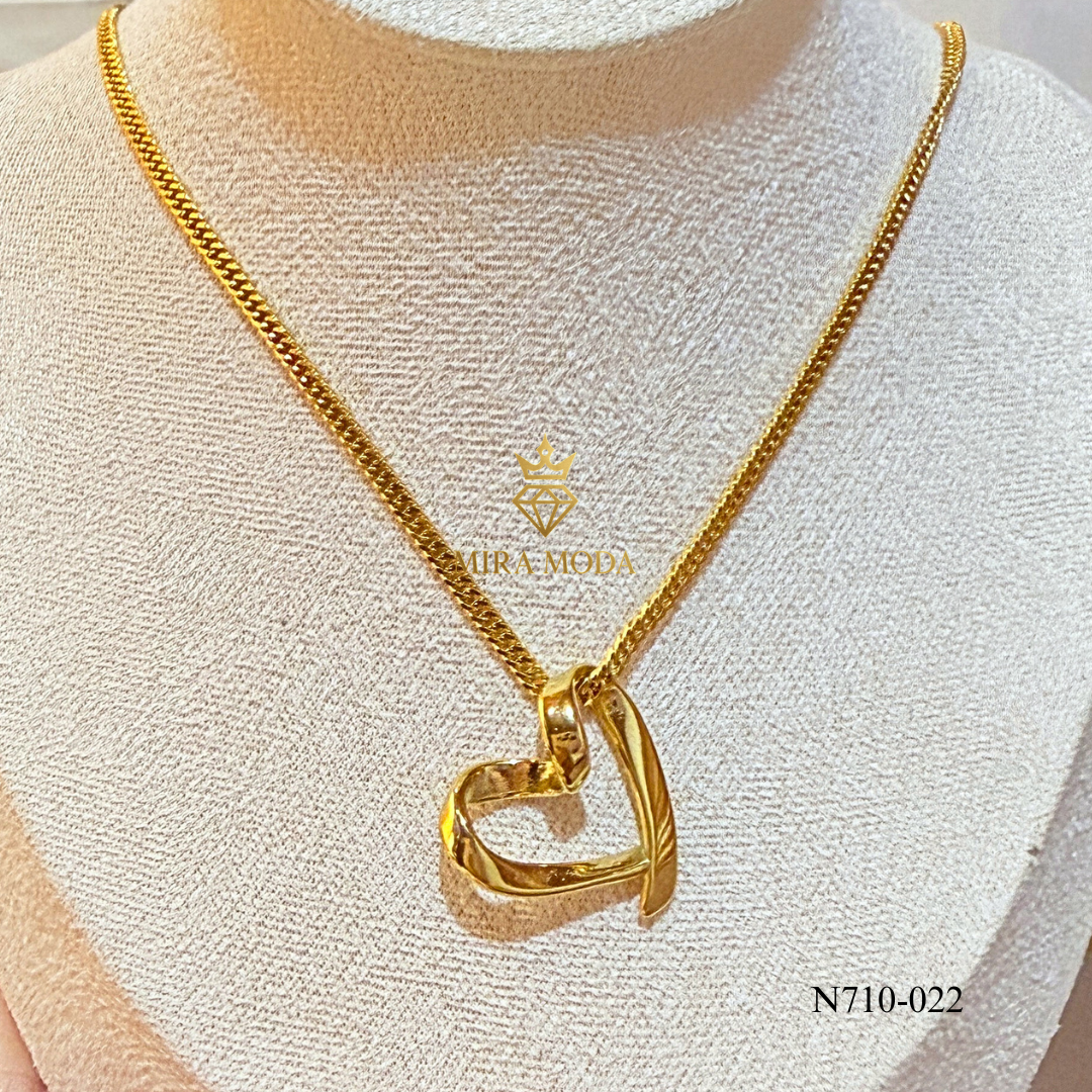N710 -Trendy Electroform Open Heart  Necklace Japan Style Chain | Daily Wear | MIRA MODA