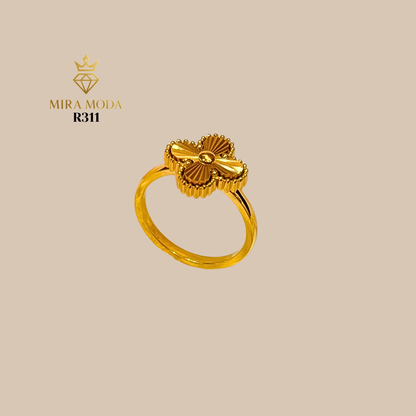 R311 Lucky Clover Ring 14mm| MIRA MODA