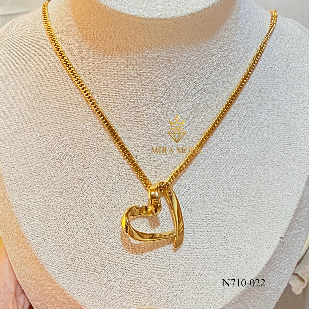 N710 -Trendy Electroform Open Heart  Necklace Japan Style Chain | Daily Wear | MIRA MODA