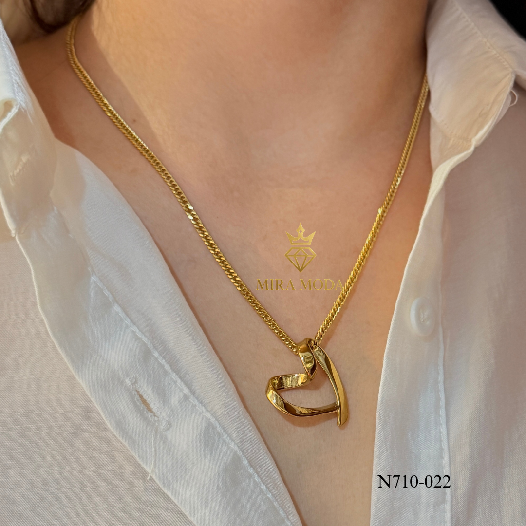 N710 -Trendy Electroform Open Heart  Necklace Japan Style Chain | Daily Wear | MIRA MODA