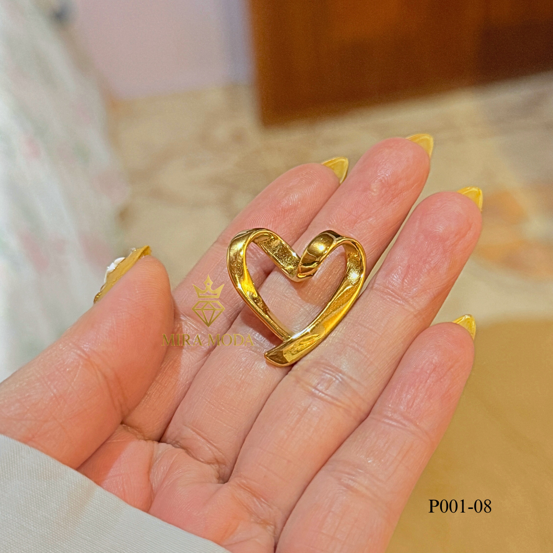 P001 -Trendy Electroform Open Heart Pendant Only Daily Wear | MIRA MODA