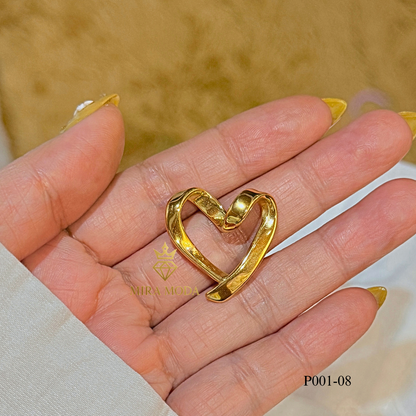 P001 -Trendy Electroform Open Heart Pendant Only Daily Wear | MIRA MODA