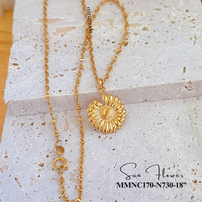 N730 Sunflower Pendant Necklace