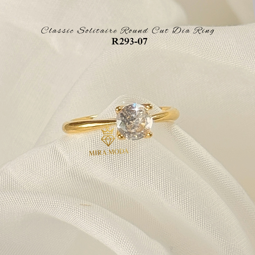 [MIRA MODA] R293 Classic Round Cut Dia Solitaire Engagement Ring