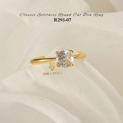 [MIRA MODA] R293 Classic Round Cut Dia Solitaire Engagement Ring