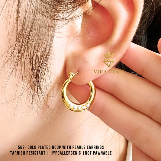 562 Hoop Exquisite Earrings for Women Hypoallergenic Tarnish Resistant Trendy | MIRA MODA