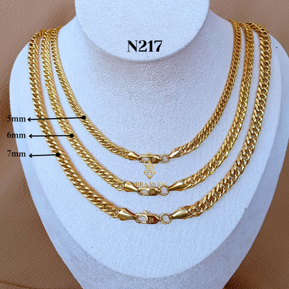 N217 Japan Cut Style Chain Italy Gold Plated Tarnish Resistant Hypoallergenic Daily Wear | MIRA MODA
