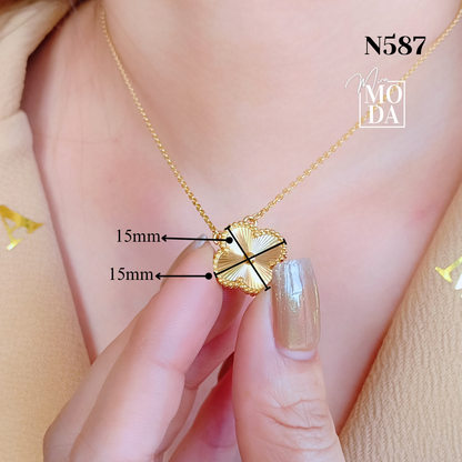 N587-Premium Lucky Clover Necklace | MIRA MODA