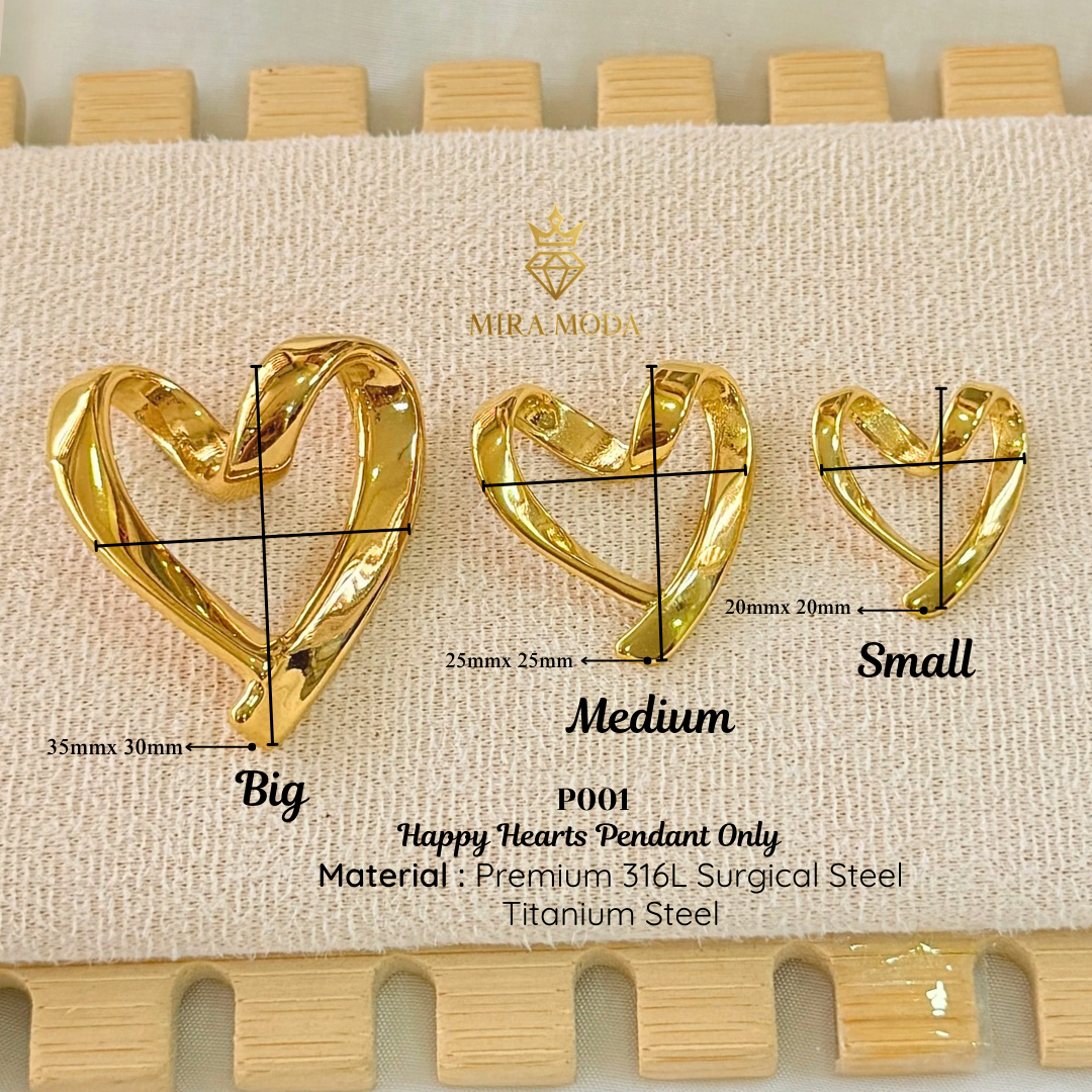 [MIRA MODA] P001 Happy Open Heart Pendant Only