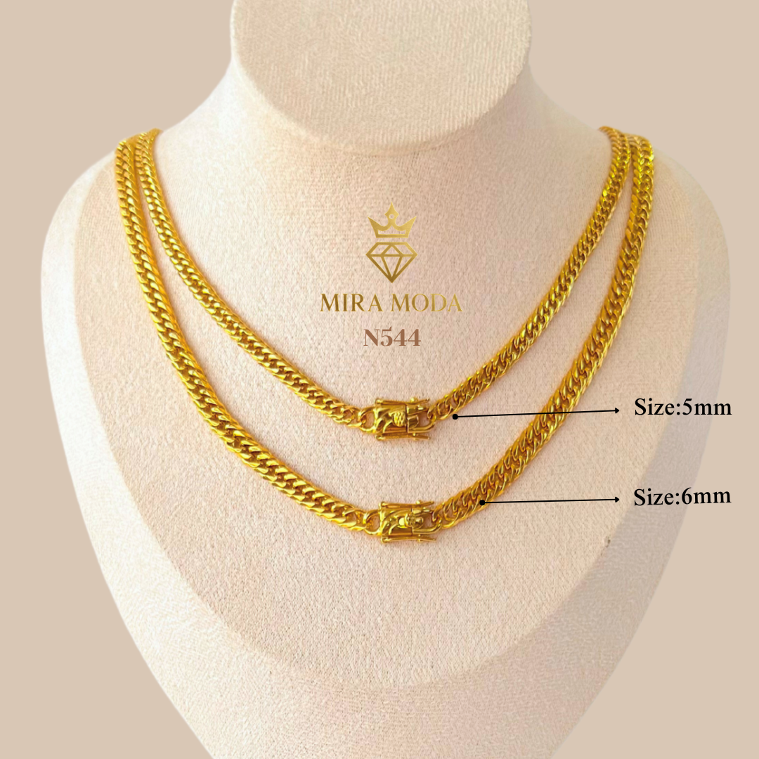 N544-Japan Style Triple Lock Necklace | MIRA MODA