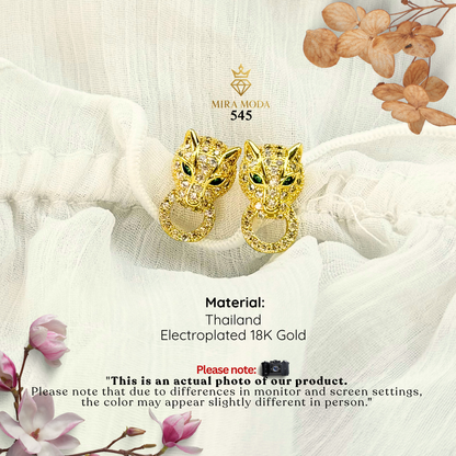 545  Exquisite Panther Head Earrings Stud Earrings for Women | MIRA MODA