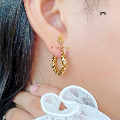 575-Vintage Bamboo Style Chunky Earrings | MIRA MODA