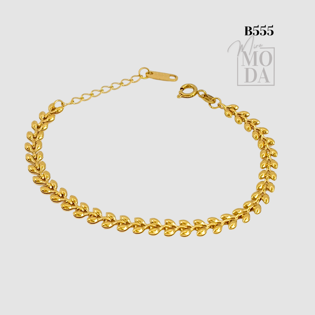 Prosperity Leaf Motif Palay Bracelet-B555