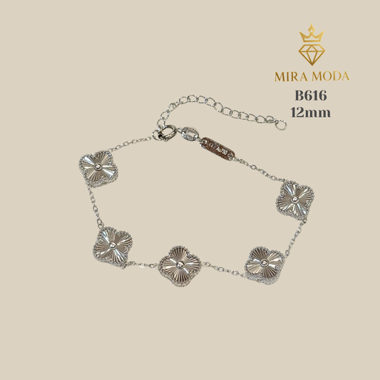 B616 Clover Motif Station Bracelet 11mm| MIRA MODA