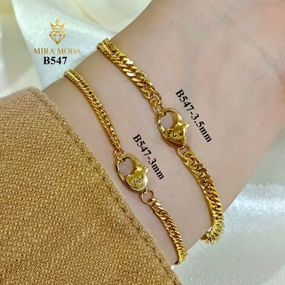 B547 HEART LOCK Japan Cut Daily Gold Plated Bracelet SOLD SEPARATELY Tarnish Resistant Hypoallergenic Not Pawnable | MIRA MODA