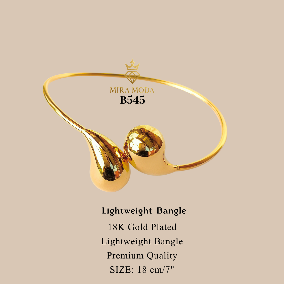 B545 Trendy Tear Drop Light Weight Bangle Adjustable | MIRA MODA