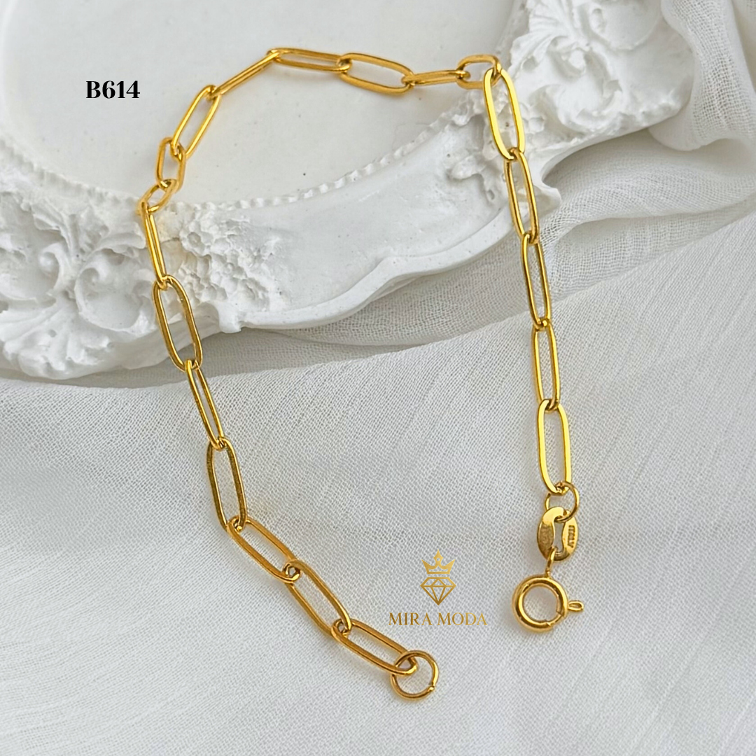 B614 Paper Clip Link  Bracelet | MIRA MODA