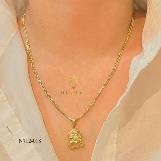 N712-Jesus Head Piece Necklace Religious Pendant | MIRA MODA