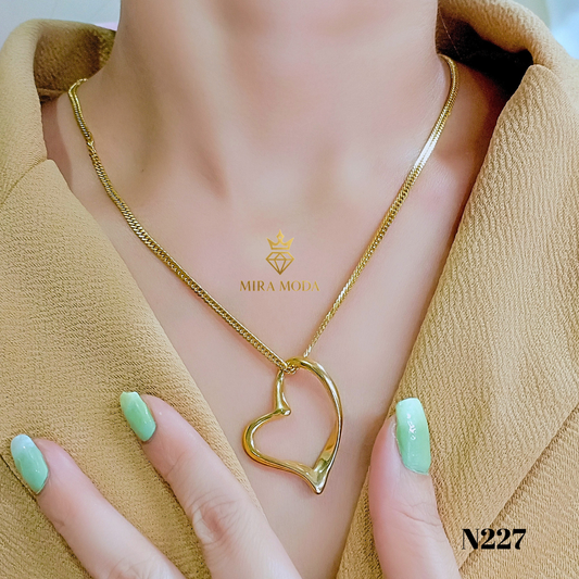 N227-Japan Style | Open Heart Necklace| MIRA MODA