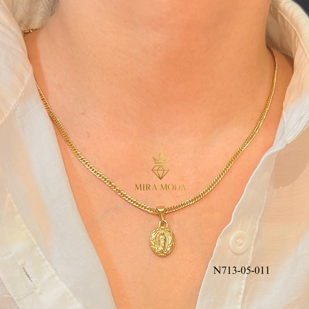 N713 -Miraculous Medal Necklace Mama Mary Religious Pendant Tarnish Resistant Hypoallergenic n215 | MIRA MODA
