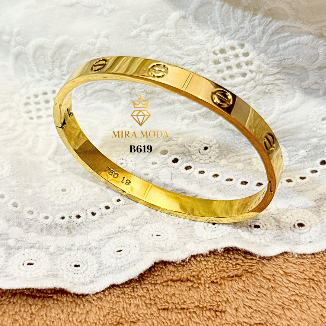 B619 Trendy Clip Love Bangle 6mm | MIRA MODA