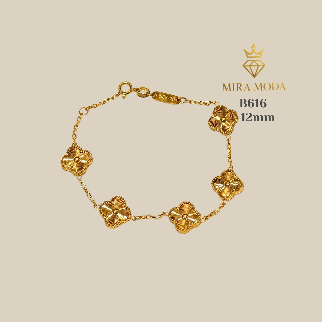 B616 Clover Motif Station Bracelet 11mm| MIRA MODA