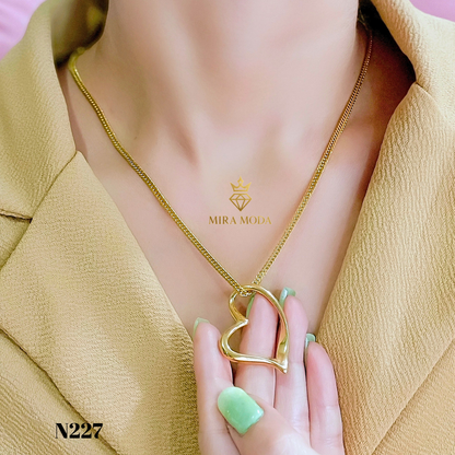 N227-Japan Style | Open Heart Necklace| MIRA MODA