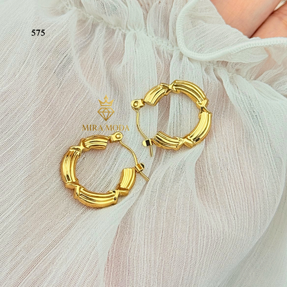 575-Vintage Bamboo Style Chunky Earrings | MIRA MODA