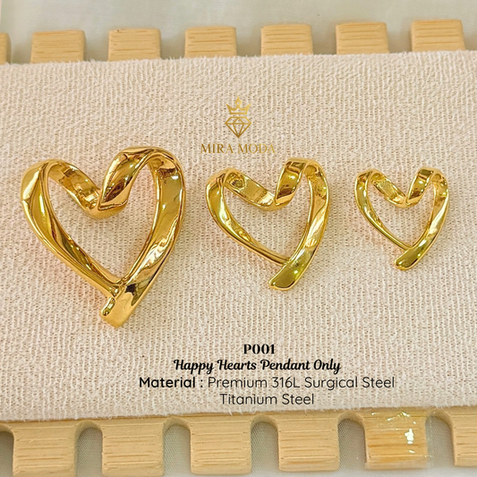 [MIRA MODA] P001 Happy Open Heart Pendant Only