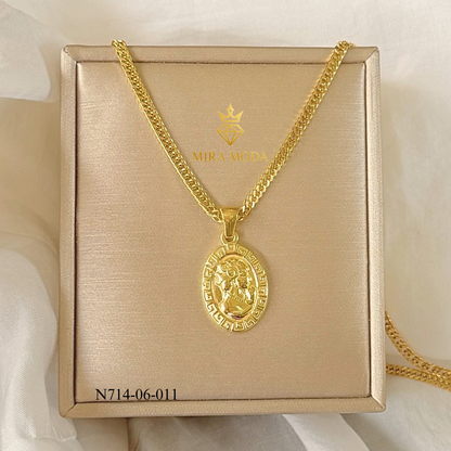 N714 -Queen E Vintage Necklace Vintage Medallion Pendant for men & Women Tarnish Resistant Hypoallergenic | MIRA MODA