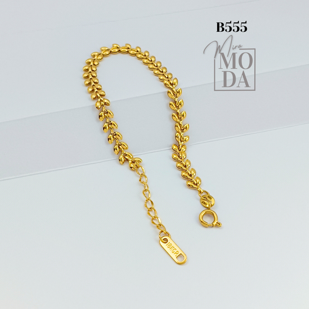 Prosperity Leaf Motif Palay Bracelet-B555
