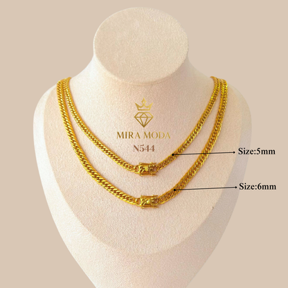 N544-Japan Style Triple Lock Necklace | MIRA MODA