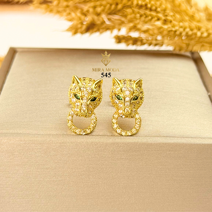 545  Exquisite Panther Head Earrings Stud Earrings for Women | MIRA MODA