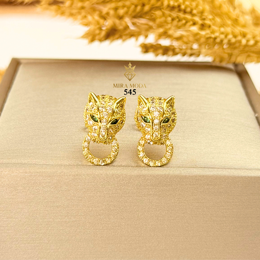 545  Exquisite Panther Head Earrings Stud Earrings for Women | MIRA MODA