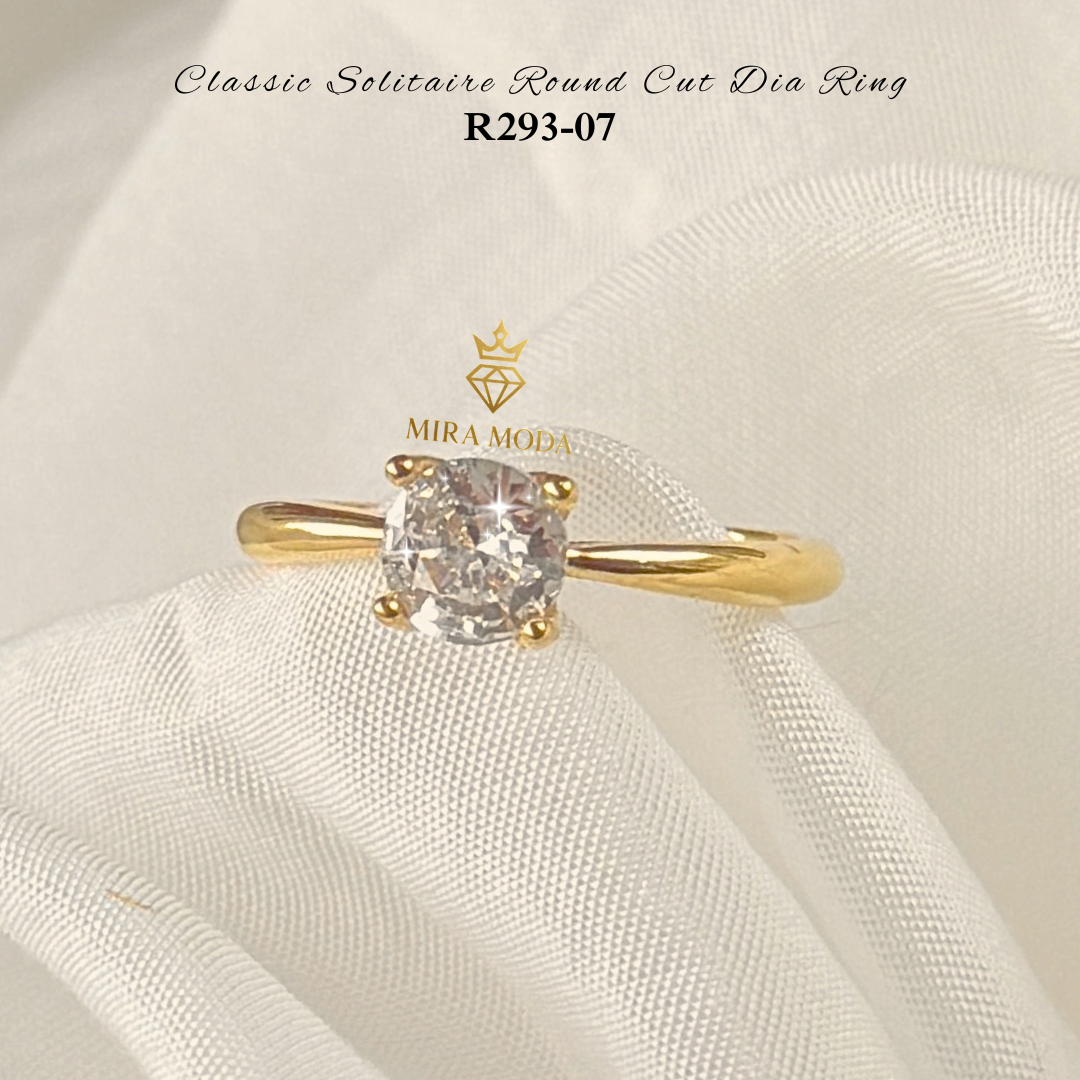 [MIRA MODA] R293 Classic Round Cut Dia Solitaire Engagement Ring
