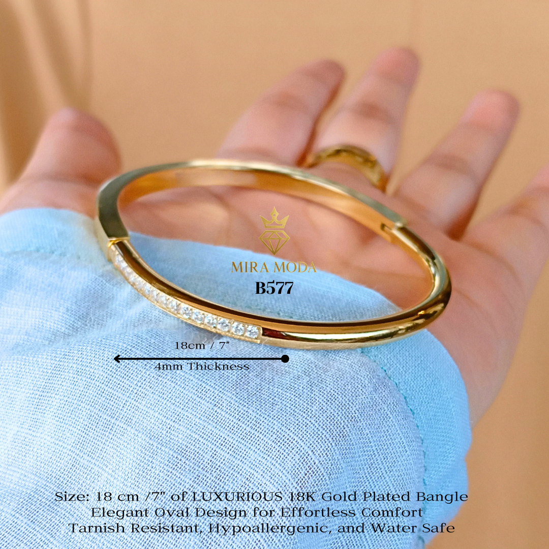 B577 Trendy U Shape Bangle 18cm | MIRA MODA