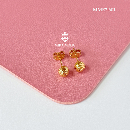601-Diamond Cut Ball Stud Earrings