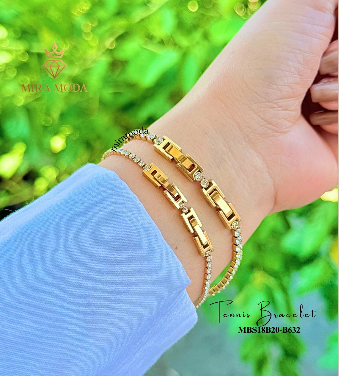 B632 Luxury Aesthetic Tennis Bracelet ✨ Tarnish Resistant Hypoallergenic | MIRA MODA