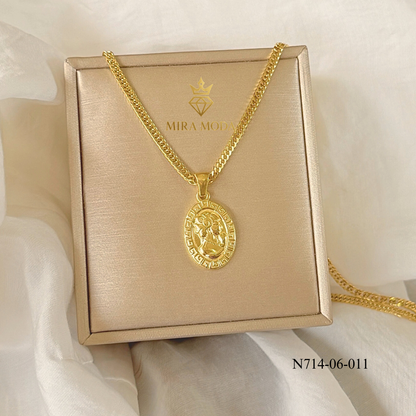 N714 -Queen E Vintage Necklace Vintage Medallion Pendant for men & Women Tarnish Resistant Hypoallergenic | MIRA MODA