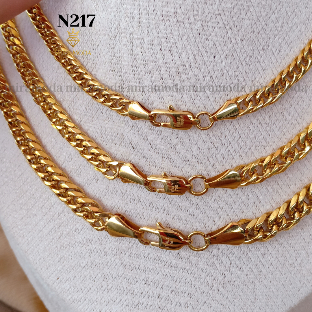 N217 Japan Cut Style Chain Italy Gold Plated Tarnish Resistant Hypoallergenic Daily Wear | MIRA MODA