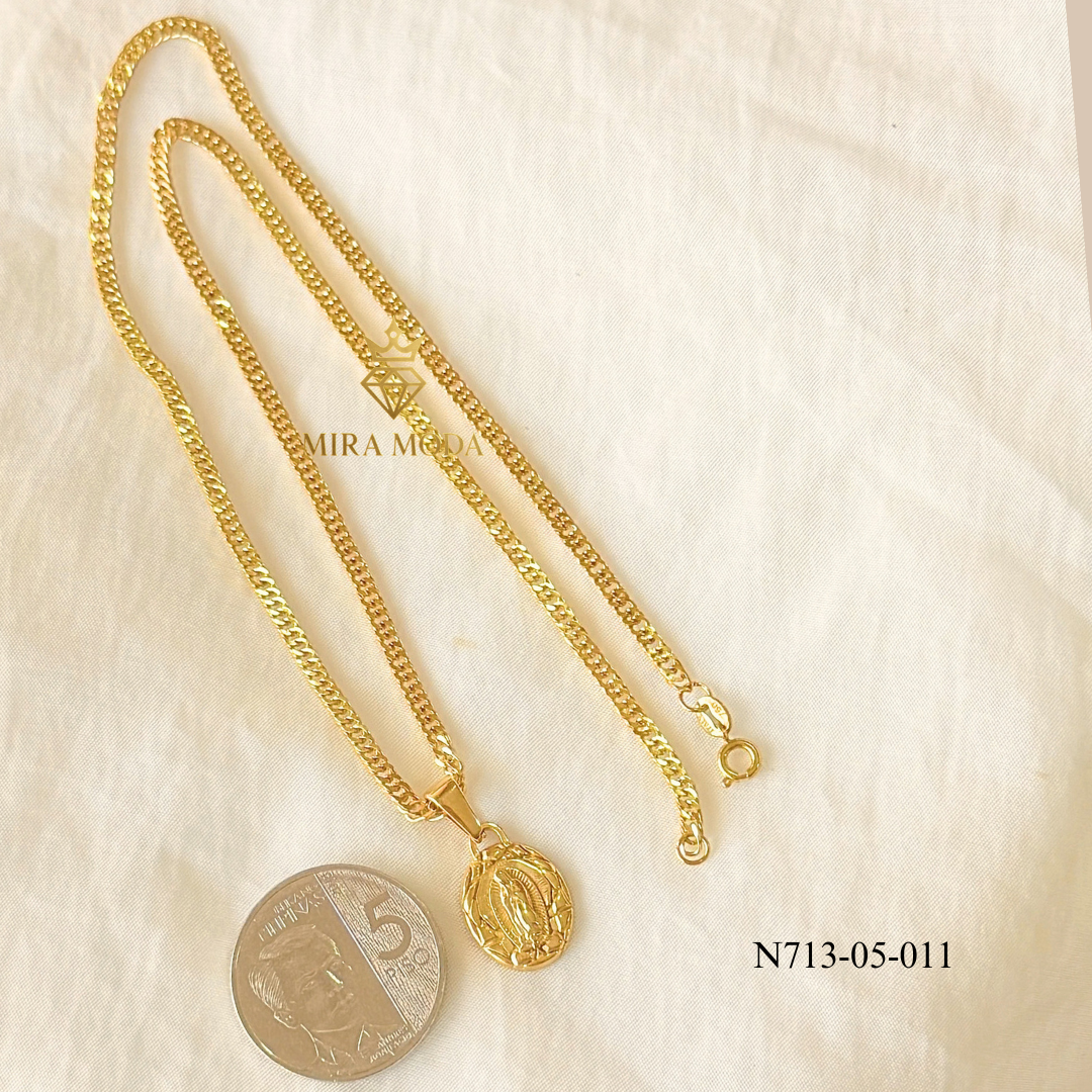 N713 -Miraculous Medal Necklace Mama Mary Religious Pendant Tarnish Resistant Hypoallergenic n215 | MIRA MODA
