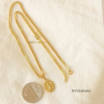N713 -Miraculous Medal Necklace Mama Mary Religious Pendant Tarnish Resistant Hypoallergenic n215 | MIRA MODA