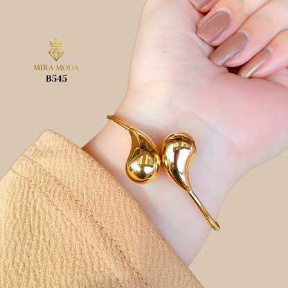 B545 Trendy Tear Drop Light Weight Bangle Adjustable | MIRA MODA