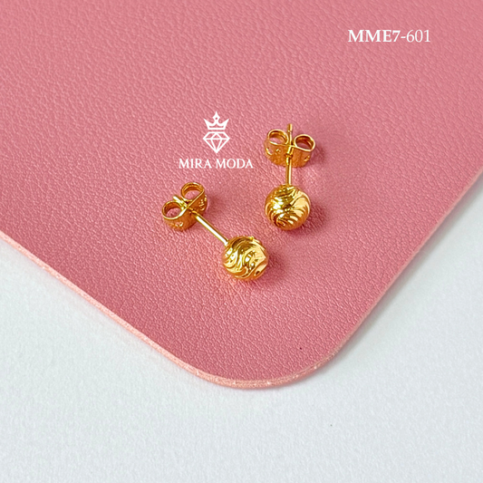 601-Diamond Cut Ball Stud Earrings