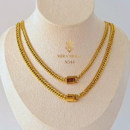 N544-Japan Style Triple Lock Necklace | MIRA MODA
